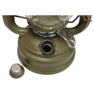 Petrolejová lampa Origin Outdoors 25cm Hurricane ZELENÁ MATOVÁ