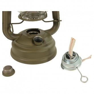 Petrolejová lampa Origin Outdoors 25cm Hurricane ZELENÁ MATOVÁ