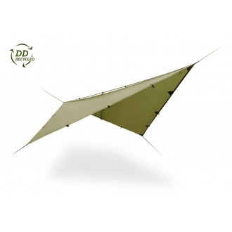 Bivakovací plachta DD Hammocks 3x3m, RECYKLOVATELNÁ oliva šedá, vysoká ochrana před UV zářením