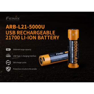 Dobíjecí baterie Fenix 21700 5000 mAh s USB-C (Li-Ion)