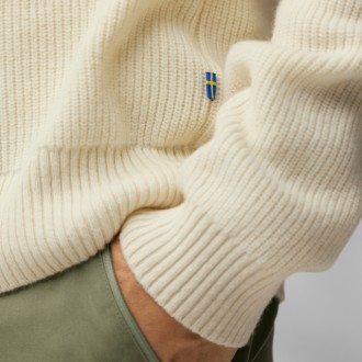 Svetr Fjällräven Övik Rib Sweater Man Chalk White
