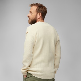 Svetr Fjällräven Övik Rib Sweater Man Chalk White