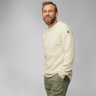Svetr Fjällräven Övik Rib Sweater Man Chalk White