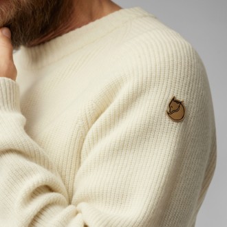 Svetr Fjällräven Övik Rib Sweater Man Chalk White
