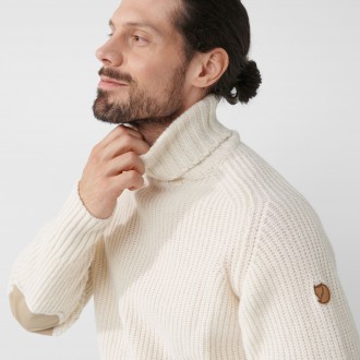 Svetr Fjällräven Övik Roller Neck Sweater M Chalk White
